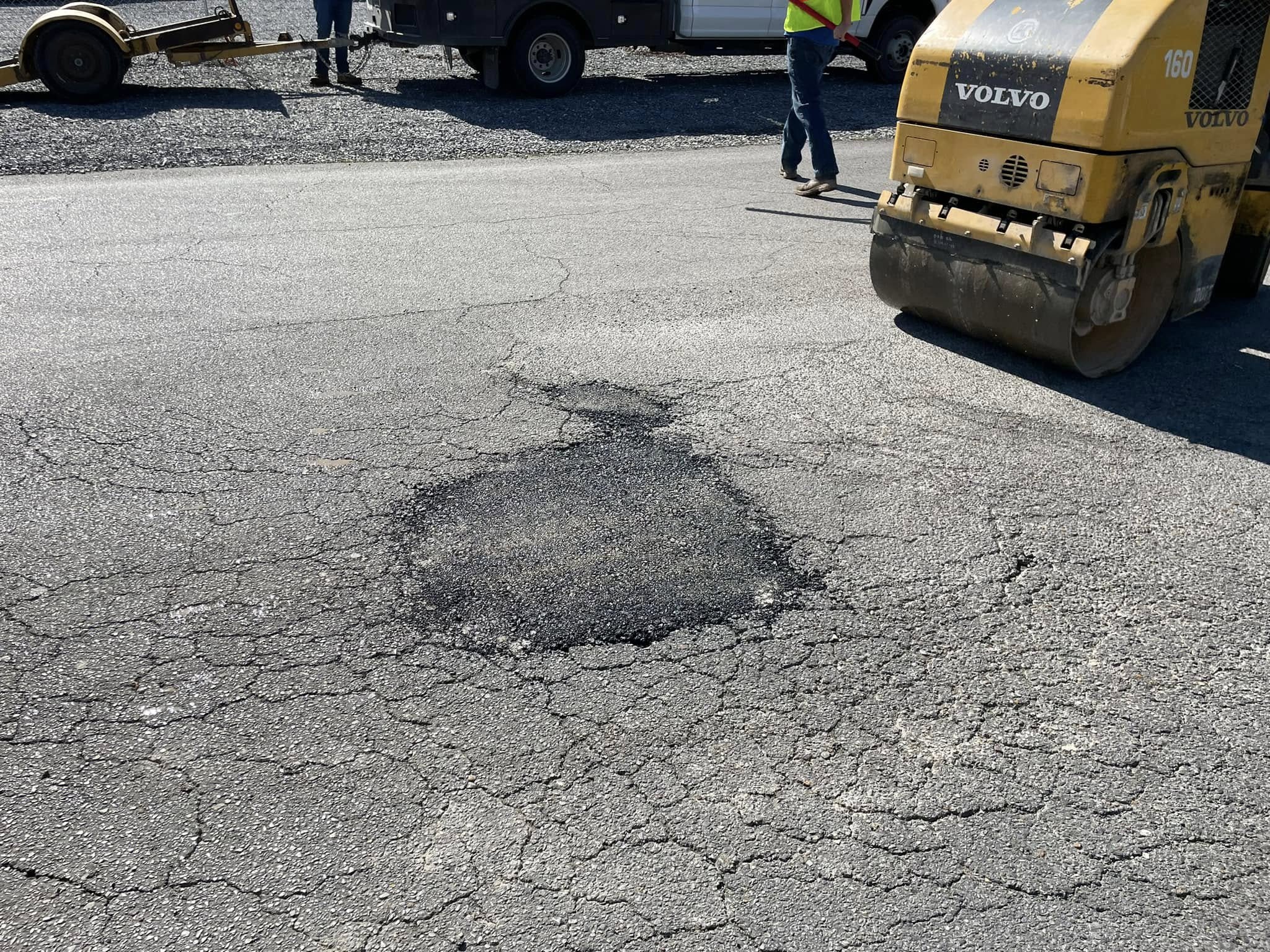 Repaired pothole