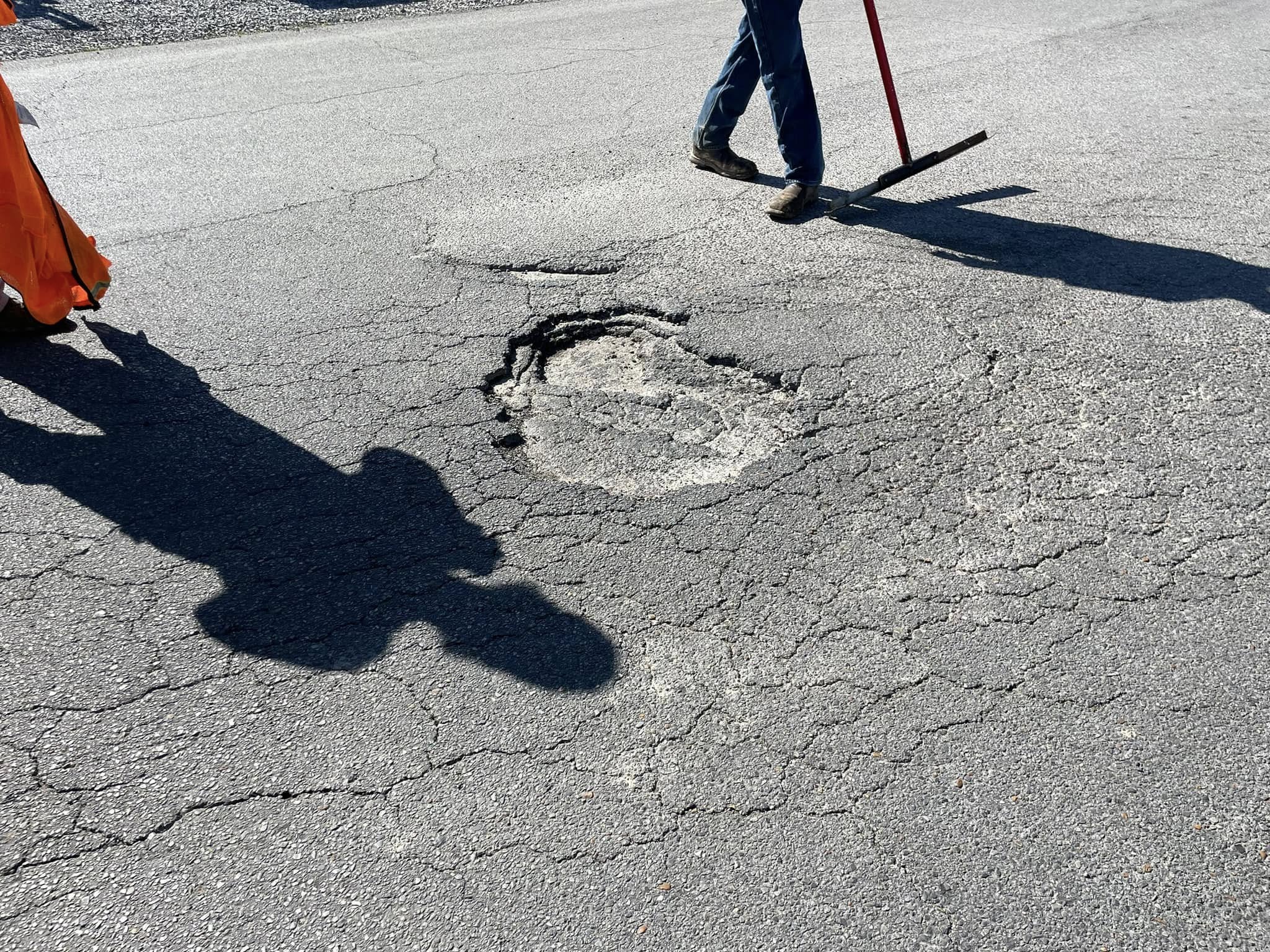 Pothole before repair