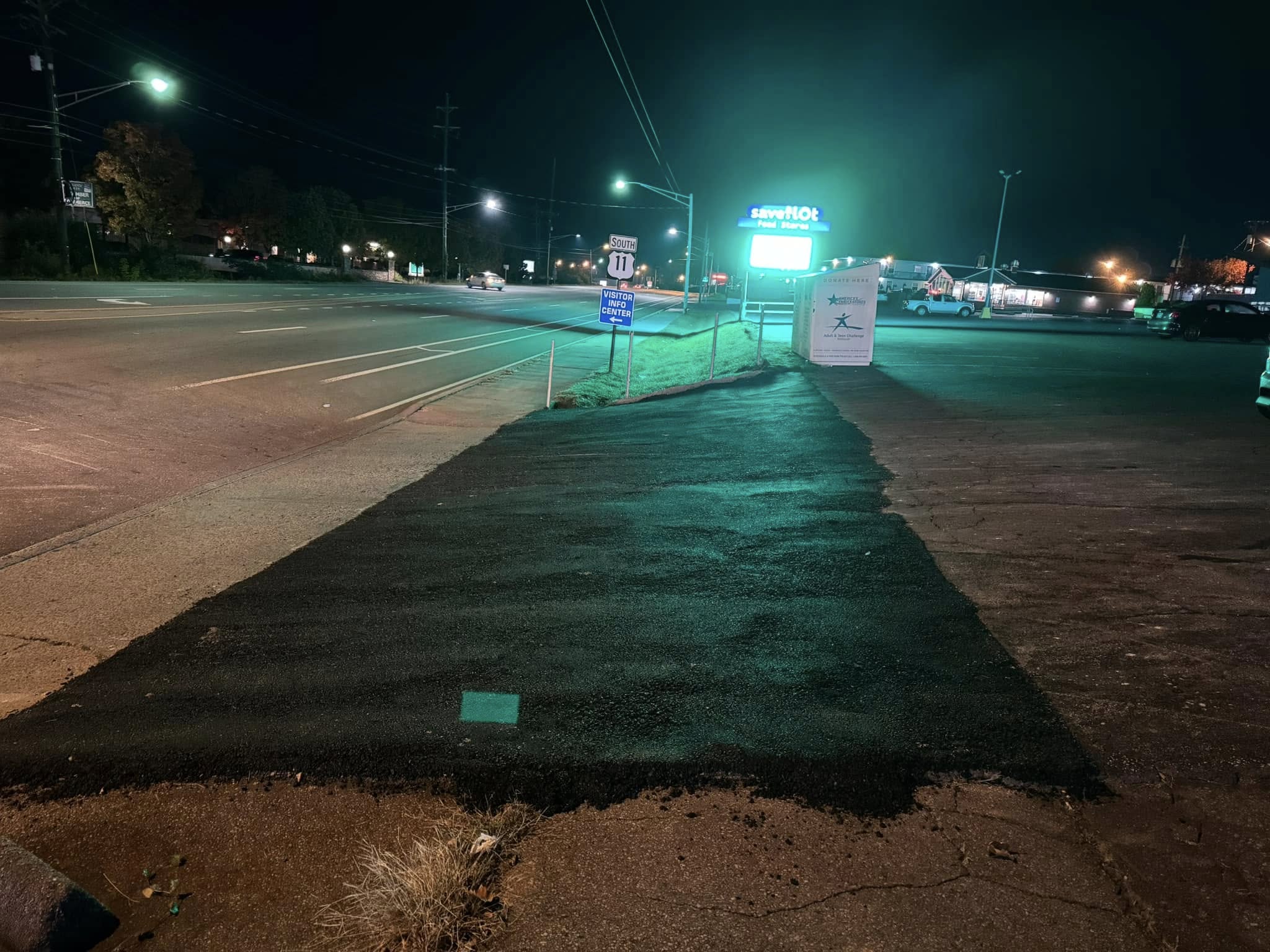 Night time asphalt repair